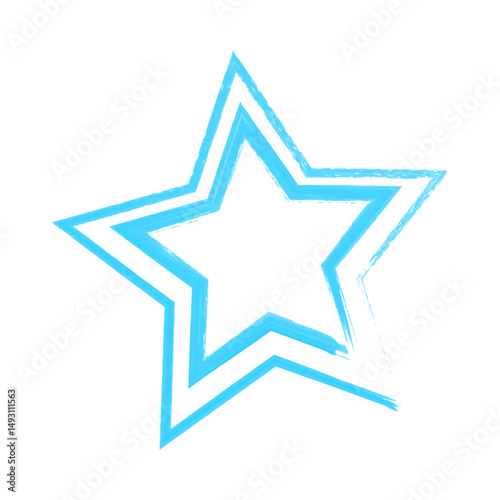 Vibrant irregular rough stars shapes. Trendy textured element. Simple forms isolated on white background.