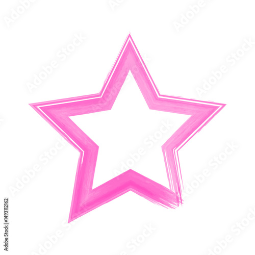 Vibrant irregular rough stars shapes. Trendy textured element. Simple forms isolated on white background.