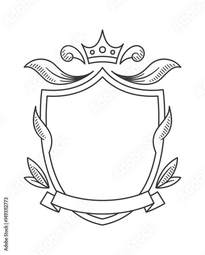 Shield border linear design element