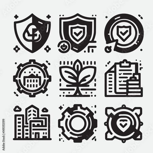 Mental health icons set. Containing depression, anxiety, stress, mental care, empathy, loneliness, bipolar, PTSD, psychology symbol, panic, mind disorder and more. Vector illustration