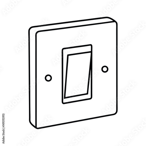 light switch on white background