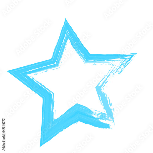 Vibrant irregular rough star shape. Trendy textured element. Simple forms isolated on white background.