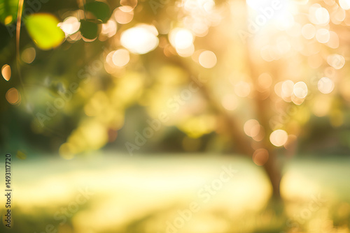 Landscape shot of trees with out-of-focus bokeh background in a park