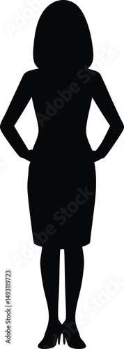 Confident businesswoman silhouette in professional attire