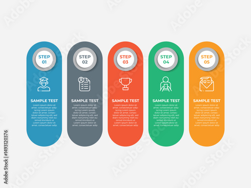 Presentation business infographic template with 5 options.