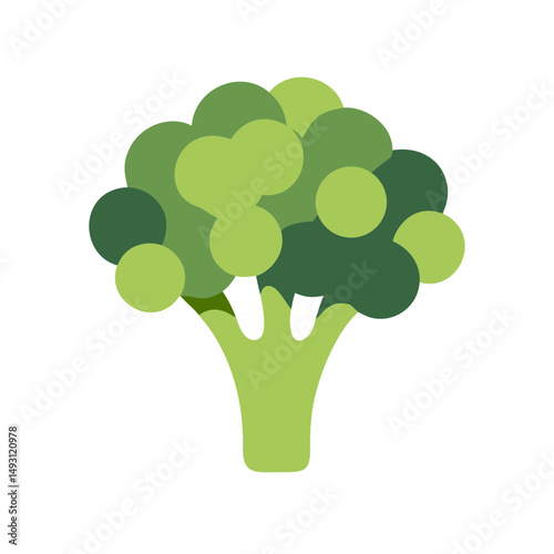 Minimalist illustration of a broccoli head, great for nutrition, healthy eating, vegetarian, or plant-based food themes.
