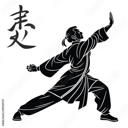 martial art Vector or karate silhouettes vector illustration Japan and China traditional martial art. self-defense presentation symbols. body poses icons. Karate poses signs