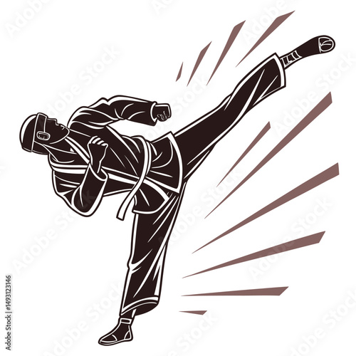 martial art Vector or karate silhouettes vector illustration Japan and China traditional martial art. self-defense presentation symbols. body poses icons. Karate poses signs