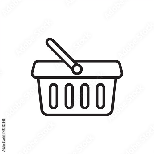 Shopping Basket icon. E-shop concept, shopping basket icon sign, pictogram supermarket basket ,store container. Vector illustration isolated on white background. 