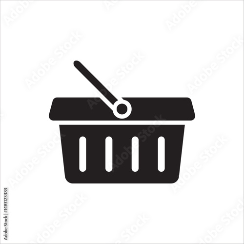 Shopping Basket icon. E-shop concept, shopping basket icon sign, pictogram supermarket basket ,store container. Vector illustration isolated on white background. 