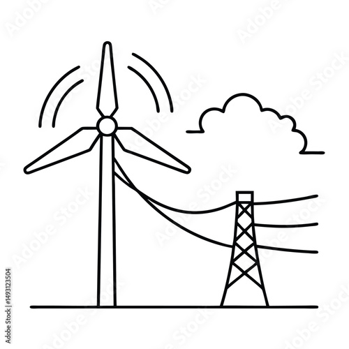 wind turbine in the wind