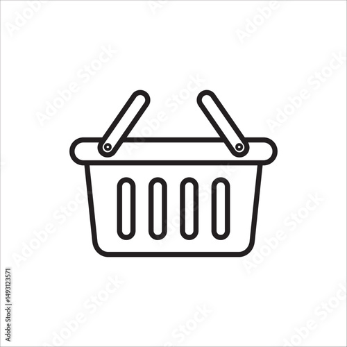 Shopping Basket icon. E-shop concept, shopping basket icon sign, pictogram supermarket basket ,store container. Vector illustration isolated on white background. 