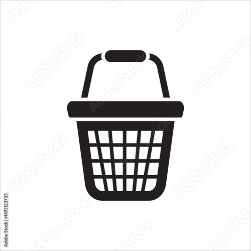 Shopping Basket icon. E-shop concept, shopping basket icon sign, pictogram supermarket basket ,store container. Vector illustration isolated on white background. 