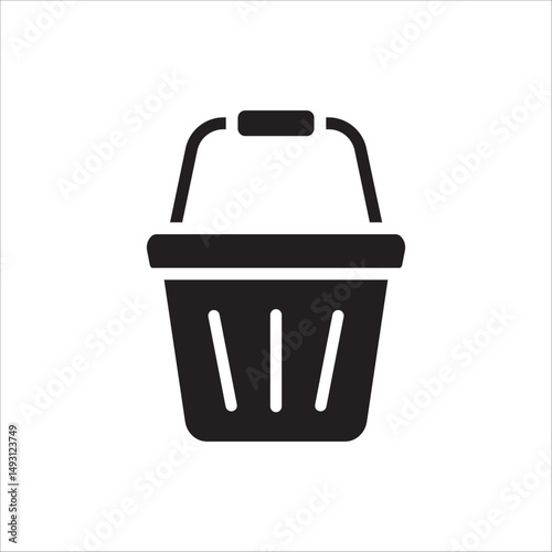 Shopping Basket icon. E-shop concept, shopping basket icon sign, pictogram supermarket basket ,store container. Vector illustration isolated on white background. 