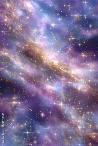Sparkling Galaxy of Stars and Nebula in Deep Space Vertical View Cosmic Background Wallpaper