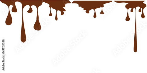 melted chocolate, chocolate vector. chocolate on white background. Flowing liquid isolated on white background. leaking, splashing, spilling liquid.