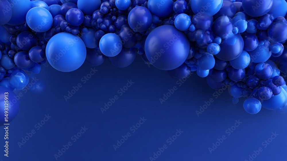 Fototapeta premium Vibrant Festive Dark Blue Balloons Background Banner for Holi Celebration