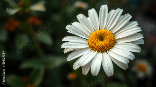 Fresh Daisy with Dew Drops