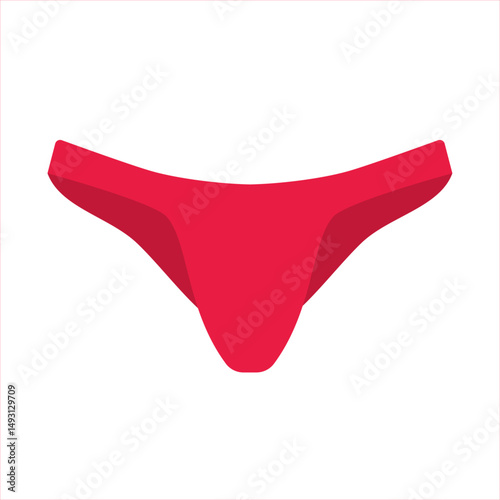 Sexy red panties. Flat design. Vector illustration isolated on a 
 white background
