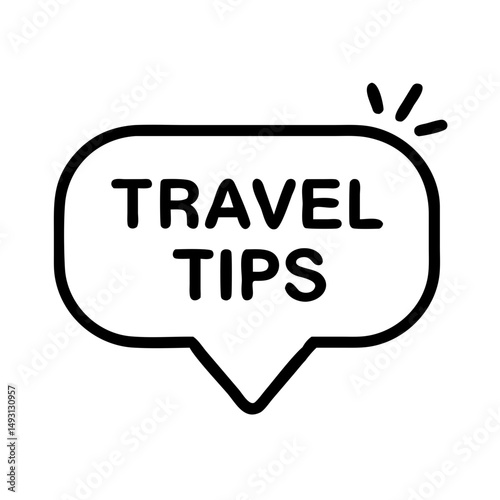 Travel tips speech bubble, for websites and blogs