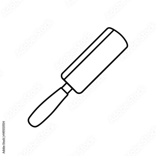 Dough scraper or bench scraper Black line drawing