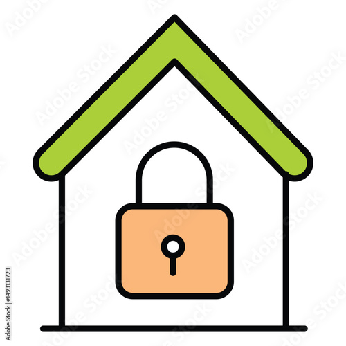 Lockdown Vector Icon Depicting Quarantine Measures Symbol