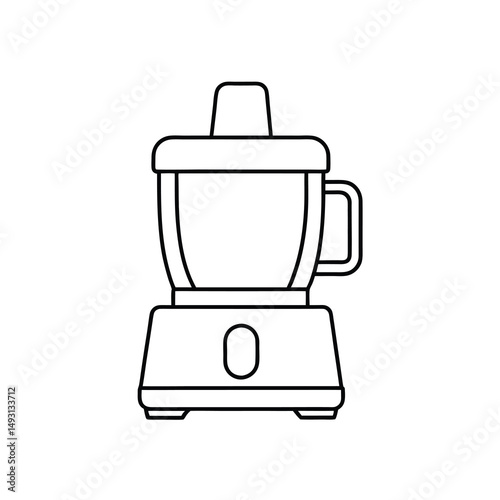 Food processor base unit Black line drawing
