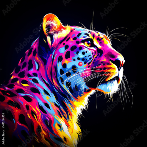 tiger on black background