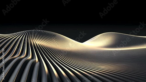 Curvy lines form a landscape under dark