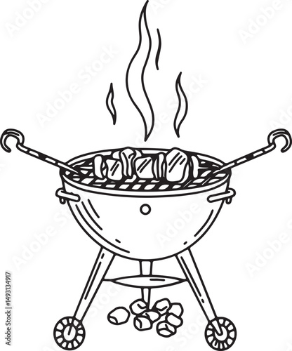barbecue on the fire