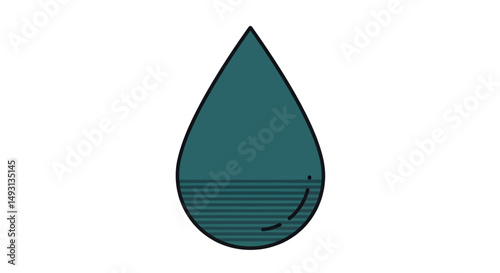 Dark Teal Pixel Art Water Drop Illustration