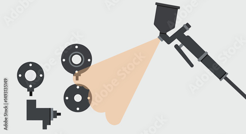 Paint Spraying Equipment Illustration