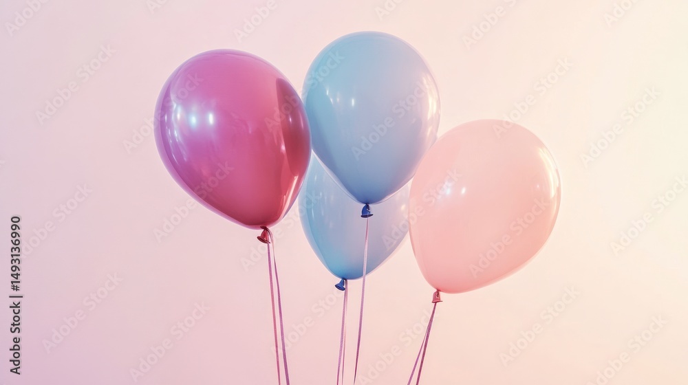 Pastel balloons against a soft background Pastel balloons against a soft background