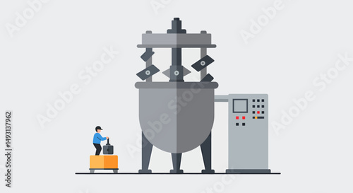 Industrial Mixing Machine Illustration