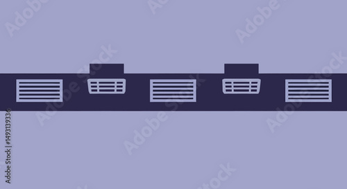 Row Of Garage Doors And Windows Illustration