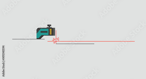 Digital Illustration Of Laser Cutting Tool