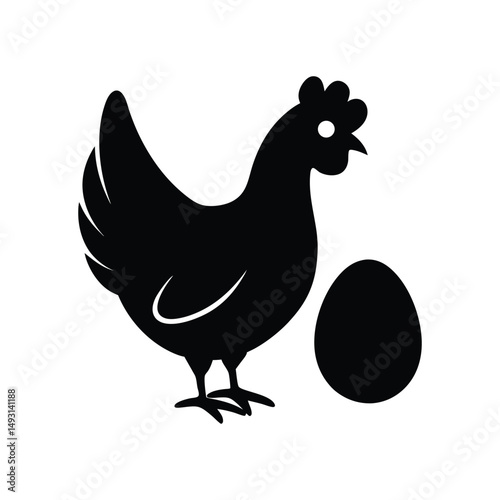 chicken and egg vector illustration