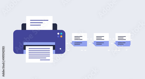 Simple Pixel Art Printer Illustration With Documents