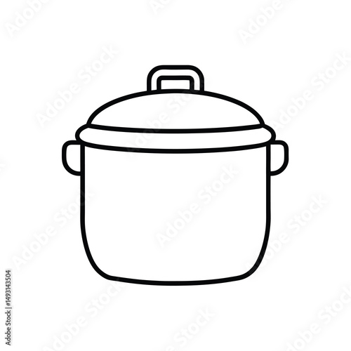 Instant pot pressure cooker silhouette Black line drawing