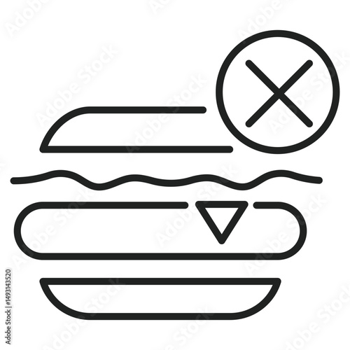 burger has a circle with an X symbol over it, meaning it should not be eaten in this dietary plan.