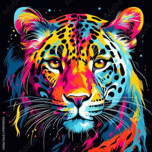 Colorful leopard, cute leopard picture.