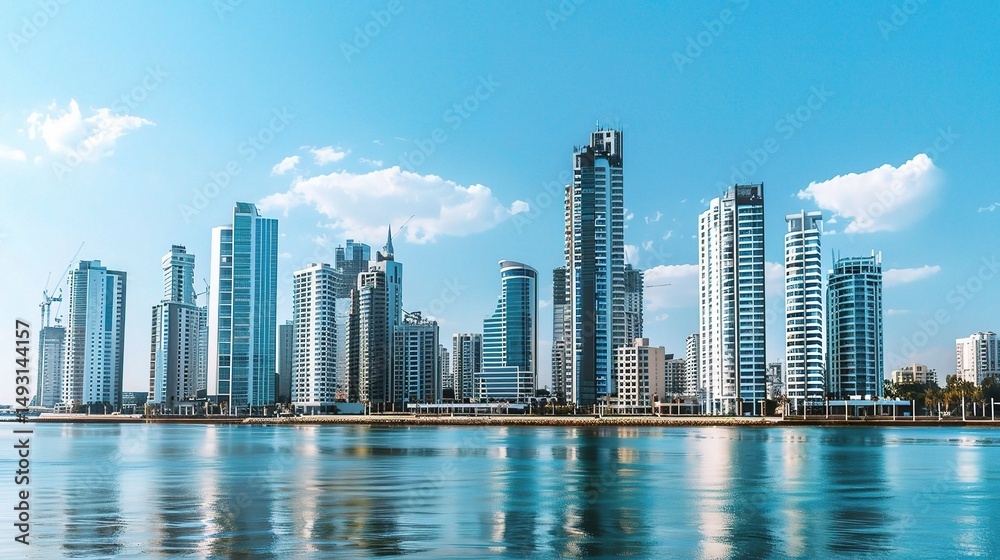 Fototapeta premium Smart City Construction in the Technological Era: Innovations, Challenges, and Synergies of IoT, 5G, AI, and Sustainable Infrastructure