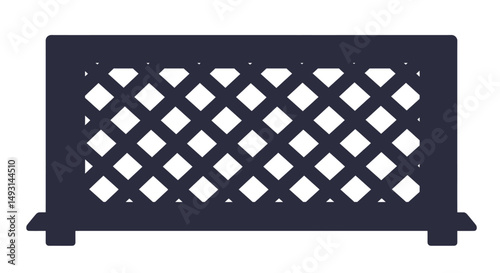 Dark Gray Decorative Diamond Patterned Metal Barrier
