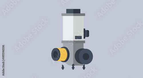 Flat Style Industrial Water Pump Illustration