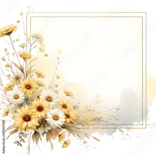 watercolor flower frame
