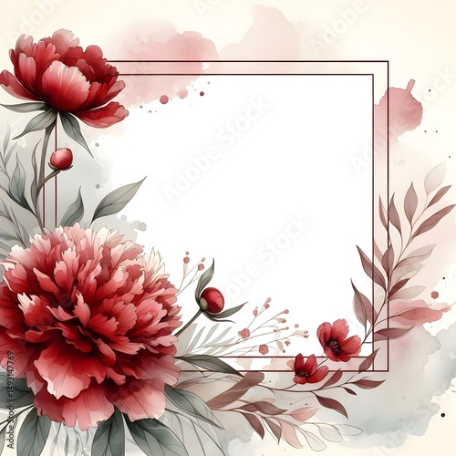 watercolor flower frame