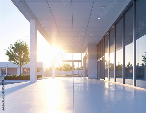 Modern architectural design with natural light and outdoor elements