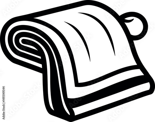 Stylized stack of towels or linens with a distinctive loop detail vector silhouette Generative AI
