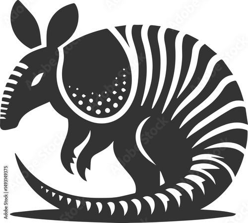 Vector drawing animal silhouette of a armadillo