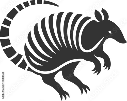 Vector drawing animal silhouette of a armadillo